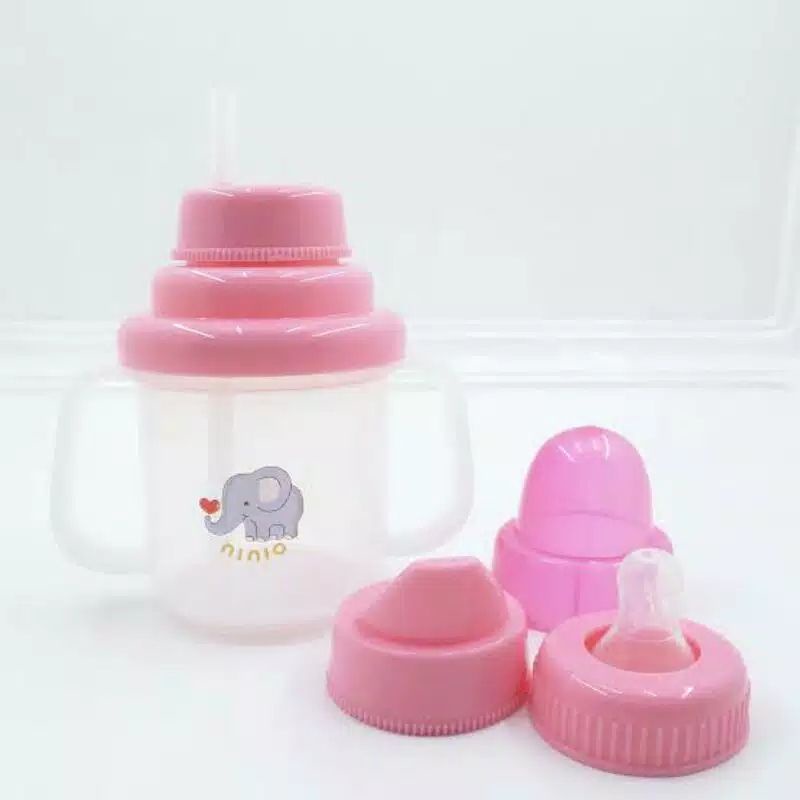 Ninio Training Cup 3 in 1 Botol Susu Bayi Gelas Training / Gelas Minum Anak / Straw Cup /