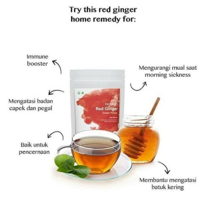 HERBILOGY Red Ginger Extract Powder Jahe Merah Immune Booster