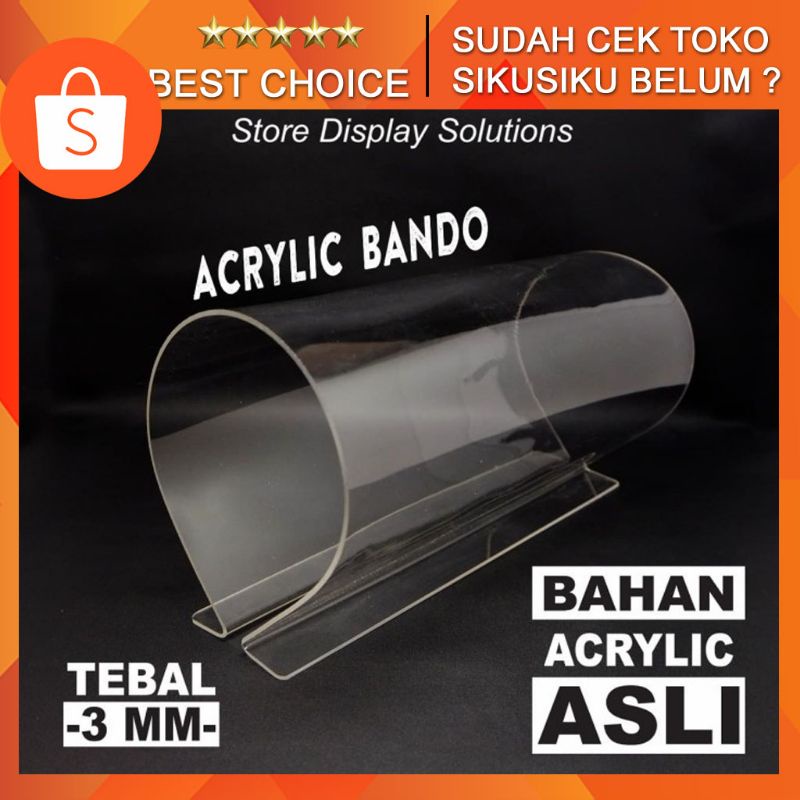 

Acrylic Tempat Bando Akrilik Asli Mika Stand Headset Sikusiku