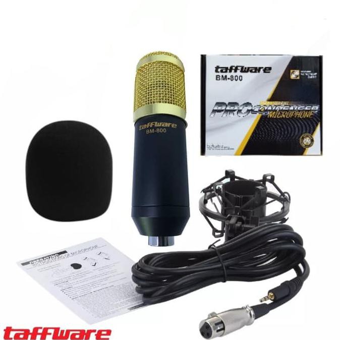 Mic Condenser Taffware BM800 Microphone Smule - Hitam GOLD