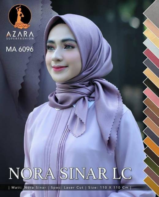 Hijab segi empat nora sinar lasercut