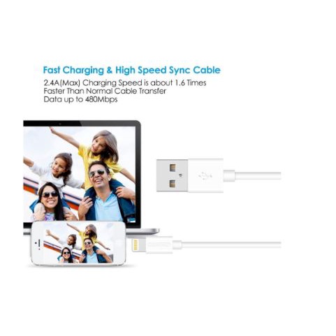 Cable usb A to lighnting choetech MFI sync charge 2.4A 1.2m for iphone ipad ipod ip0026-12 ip-0026