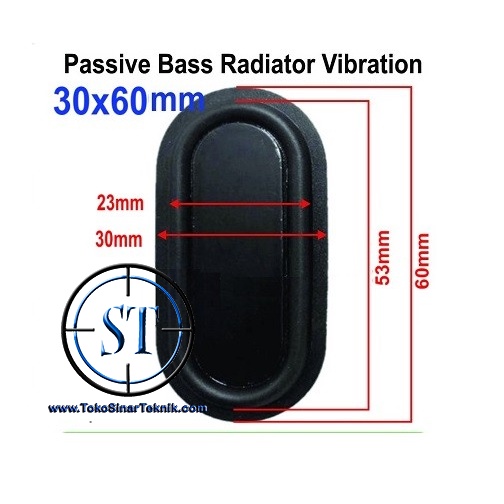 2 Pcs Bass Speaker Passive 3x6cm Radiator Metal Ruber Vibration 30x60mm Penambah Penguat Bass Spiker Karet