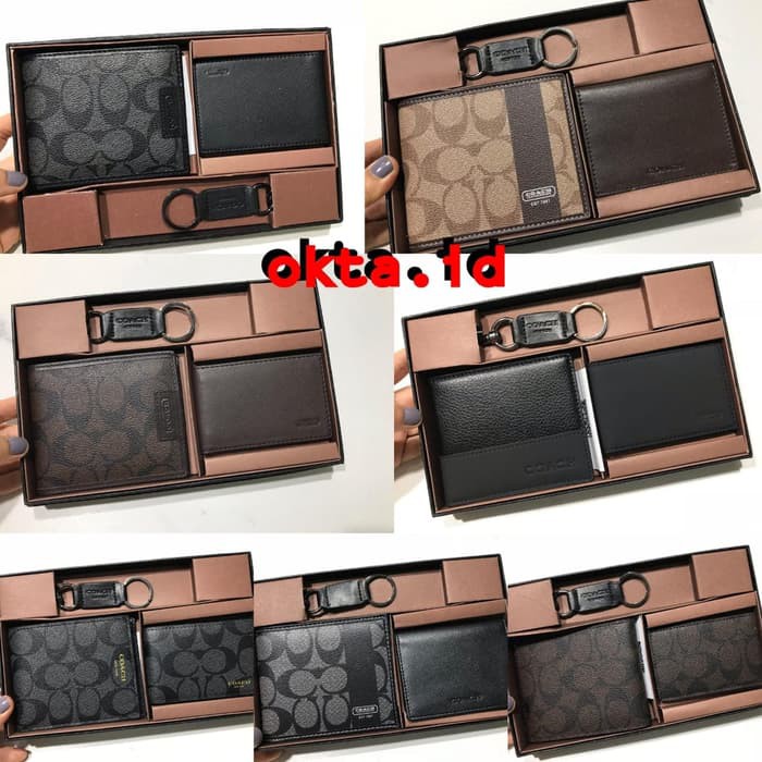 KADO Dompet COACH MEN WALLET GIFT BOX EDITION Complete SET PACAR SUAMI