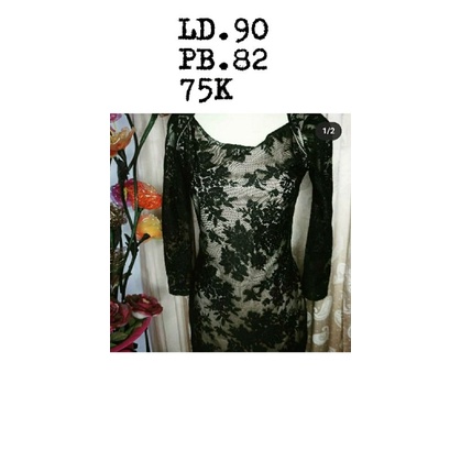 Dress Brokat Hitam