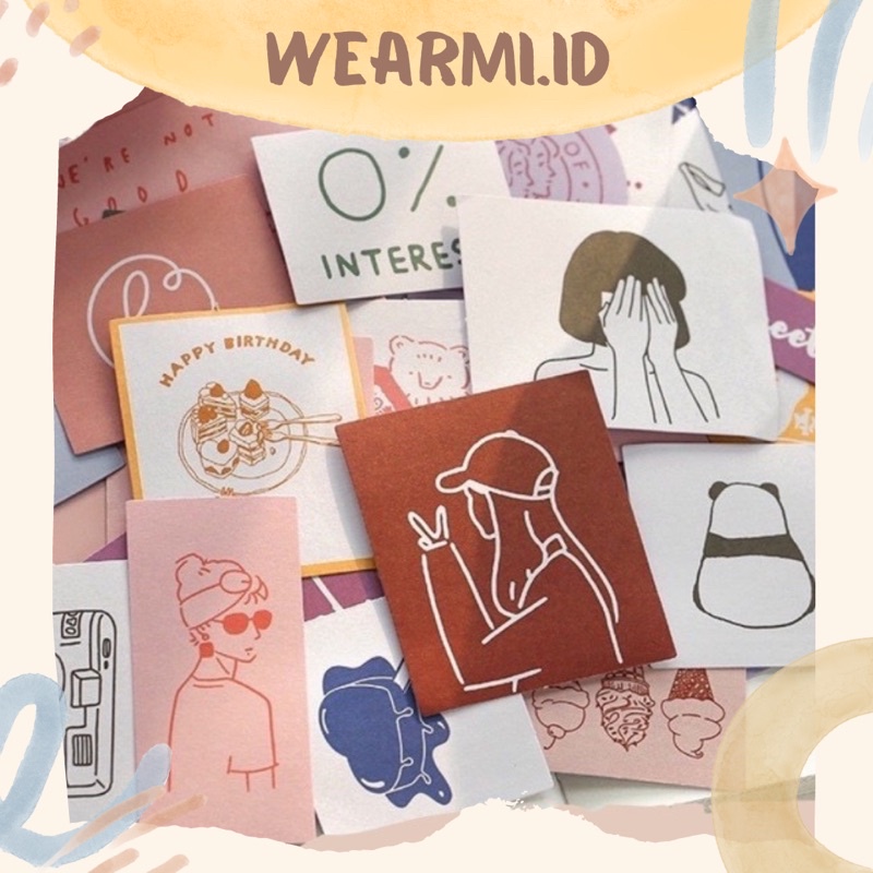 

60 pcs Sticker Pack Motif Aesthetic Bujo jurnal scrapbook Diy stiker - sp138