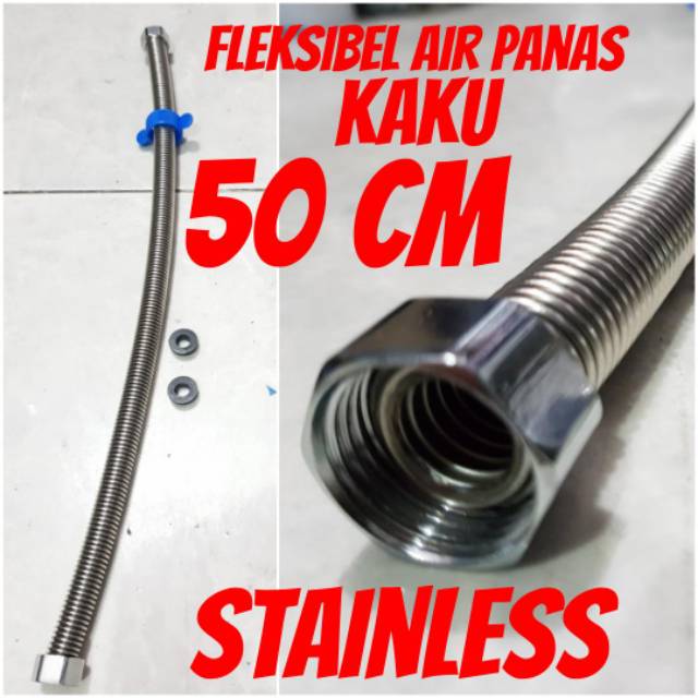 Selang fleksibel stainless kaku 50cm buat air panas