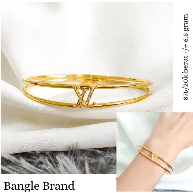 gelang bangle lilit brand elegant emas asli