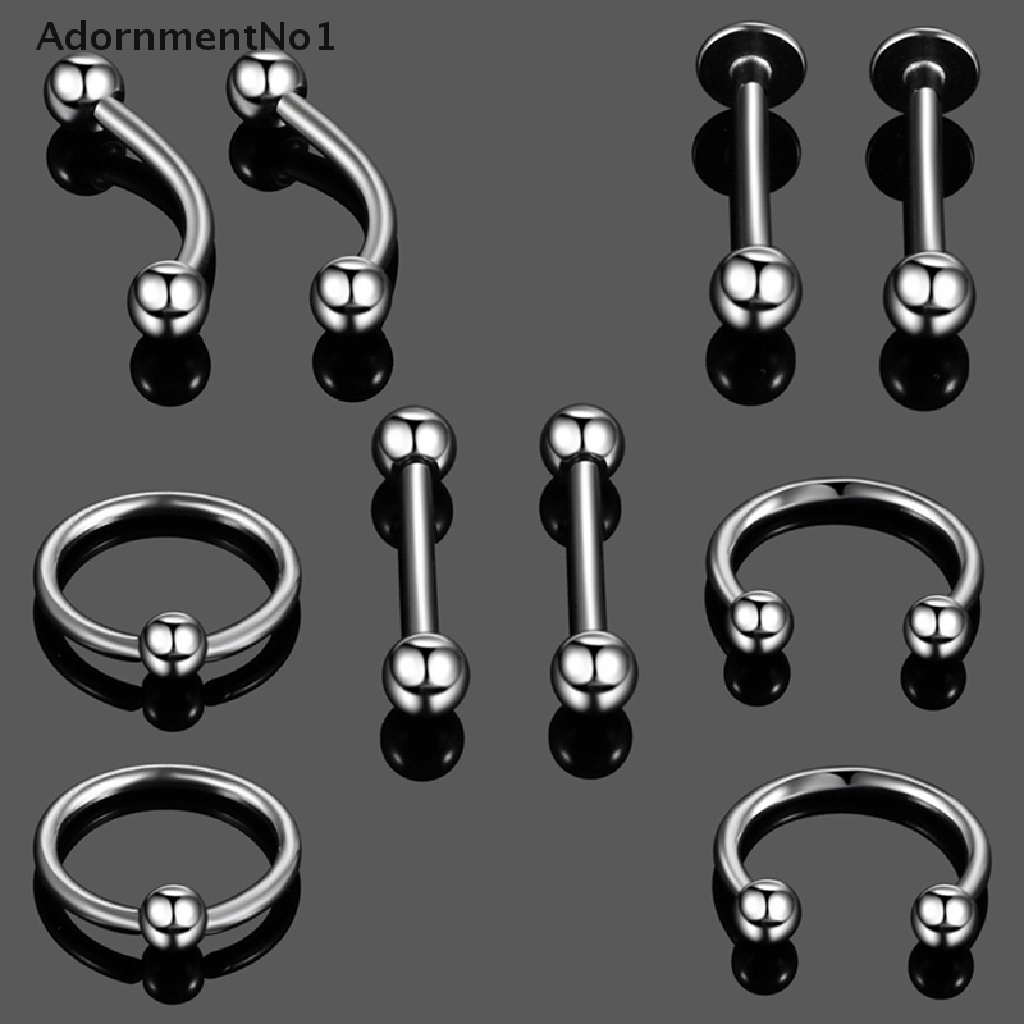 (AdornmentNo1) 10pcs / Lot Cincin Tindik Alis / Hidung / Lidah / Tubuh Desain Tapal Kuda Untuk Wanita