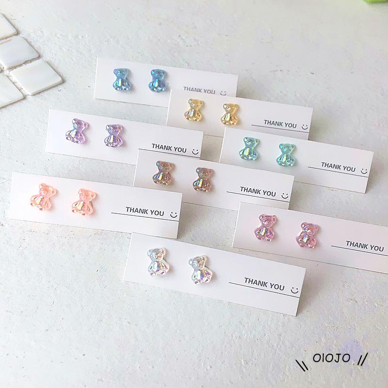 【COD】Anting Tusuk Bentuk Beruang Mini Bahan Akrilik Warna-Warni Untuk Wanita