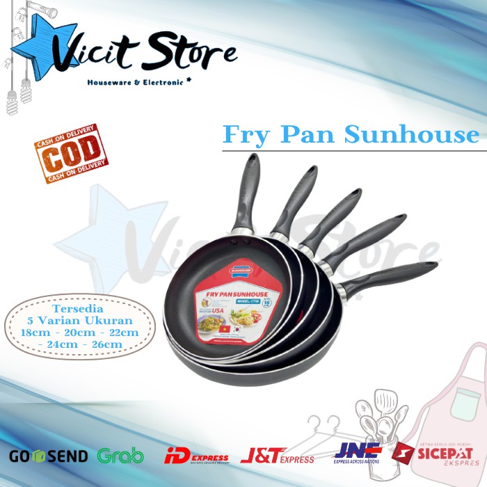 Wajan Fry Pan Anti Lengket 26cm Sunhouse CT26