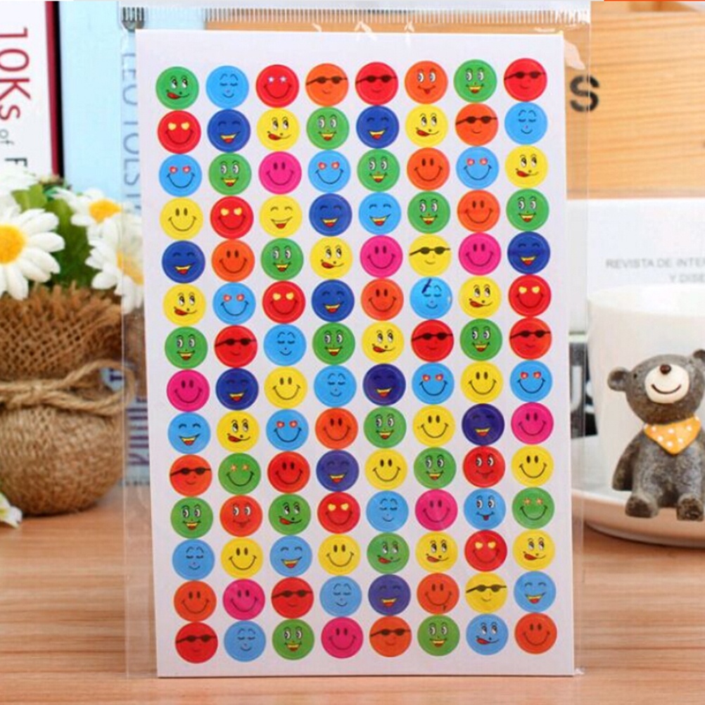 {LUCKID}10Pcs/Pack Children Smiley Faces Reward Stickers School Teacher Merit Praise New