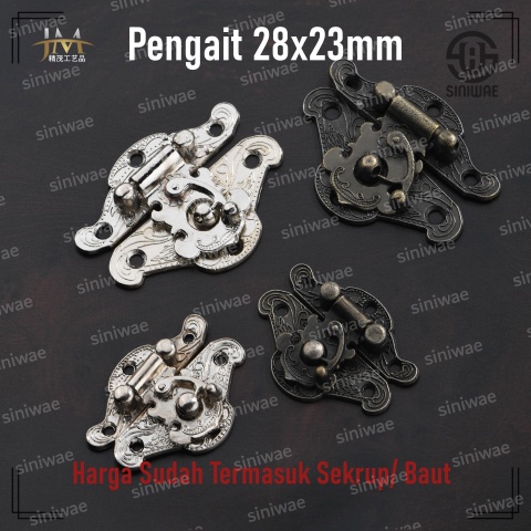 Kunci Pengait Box 28x23 mm Gembok Box Kuncian Kotak Mahar Seserahan Perhiasan Gold Silver AntikKunci Pengait Box 28x23 mm Gembok Box Kuncian Kotak Mahar Seserahan Perhiasan Gold Silver Antik