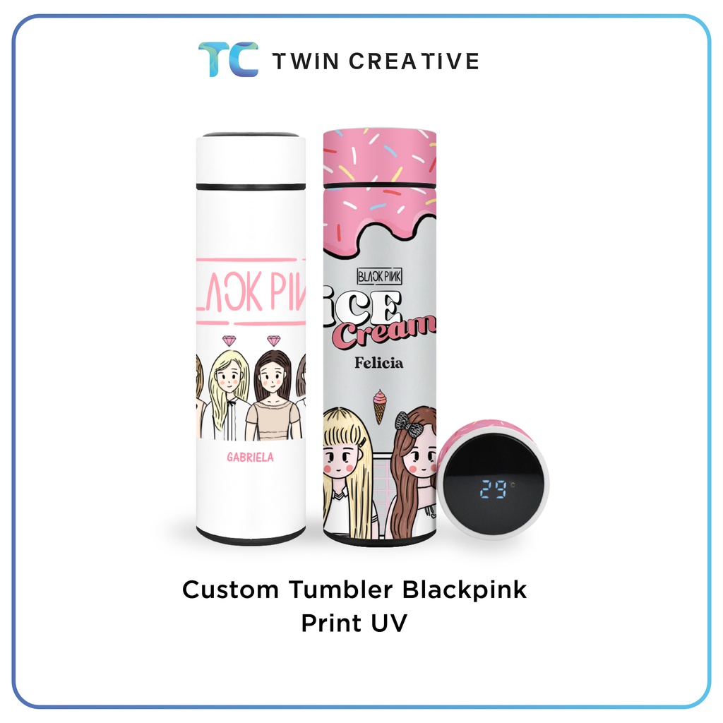 Tumbler Blackpink Custom Botol Minum Korea Blink Termos Digital 500ml - Tumbler Blackpink