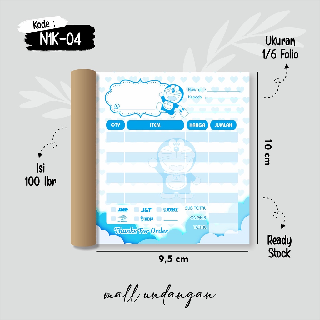 

NOTA ONLINE SHOP 1 PLY KOSONGAN READY - N1K 04 DORAEMON [100 LEMBAR]