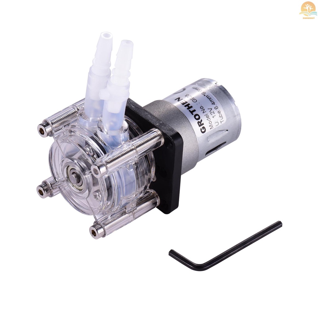 Grothen DC 12V Pompa Peristaltik Dengan Tabung Silikon Aliran Tinggi Pompa Cairan Air Dosis Pompa Vakum Self-Priming Anti-Korosi Adjustable Flow Untuk DIY Aquarium Lab Chemical