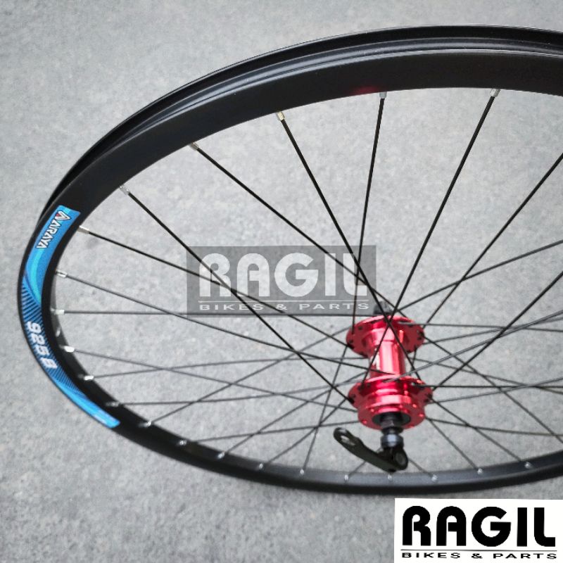 WHEELSET SEPEDA 26 ARAYA 925B VELG RIMS RIM DOUBLE WALL LUBANG 32 HOLE 32H HUB FREEHUB JARI JARI SEP