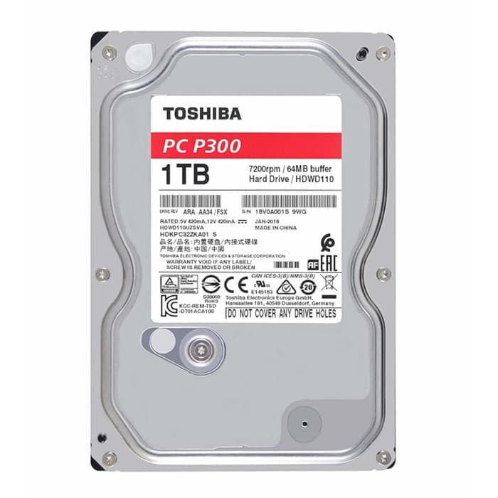 Harddisk Toshiba 1TB SATA3 7200RPM - P300 Series