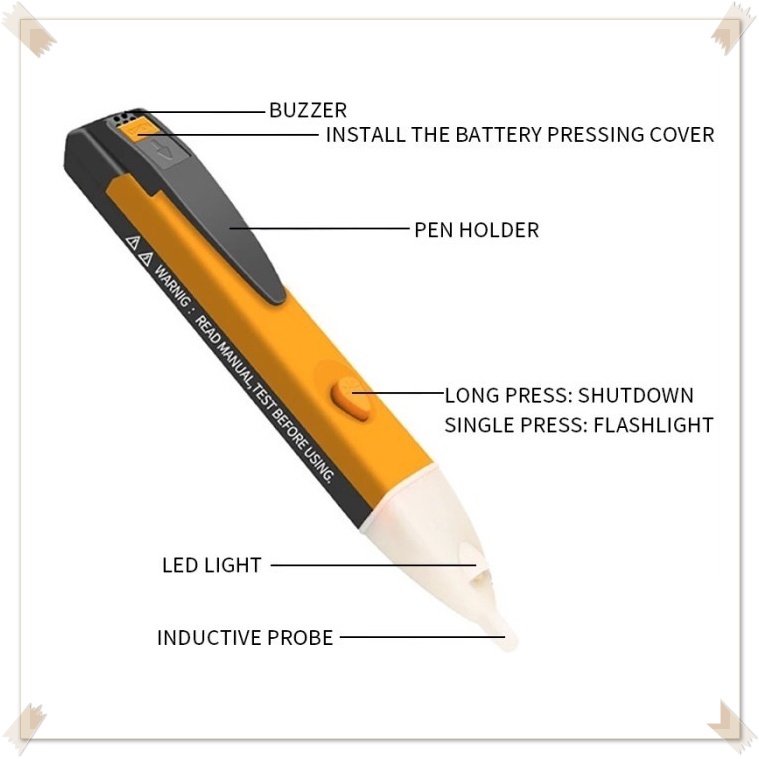 Tespen Listrik Cek Kabel Putus Test Pen Noncontact Alat Deteksi Listrik putus tanpa sentuh berbunyi 