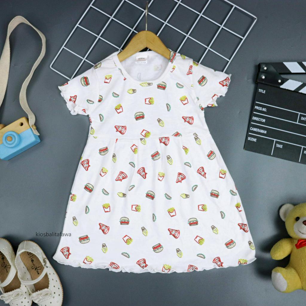 Dress Thalia 2-3 Tahun / Lengan Baju Tidur Balita Anak Perempuan Adem Kaos Cewek Dres Harian Murah babycinnamon