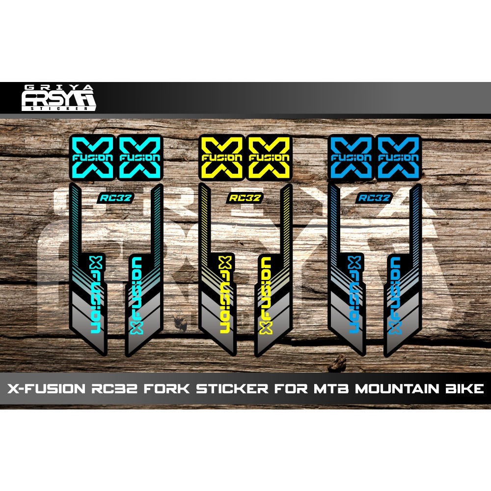 Sticker sepeda stiker Shock X-fusion RC32 Fork seepda MTB Mountain Bike