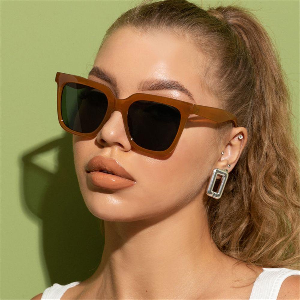 R-flower Fashion Sunglasses Fashion Ins Populer UV400 Vintage Perempuan Kacamata Kotak