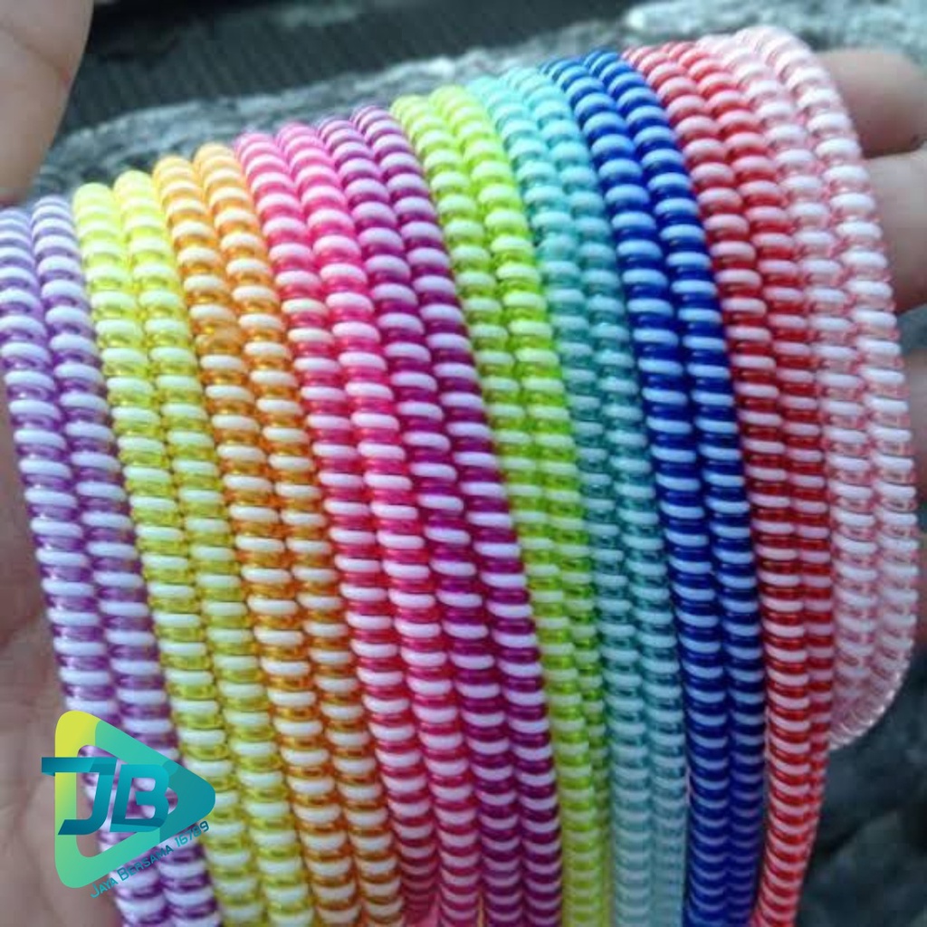 PELINDUNG KABEL 2 WARNA warni lilitan Charger spiral data cable  / CORD PROTECTOR SPIRAL 2 TONE bahan bagus JB5134