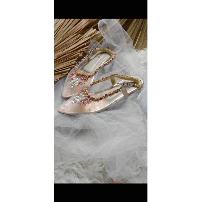 Clarisa flatshoes rosesegold tanpa hak sepatu wanita cantik