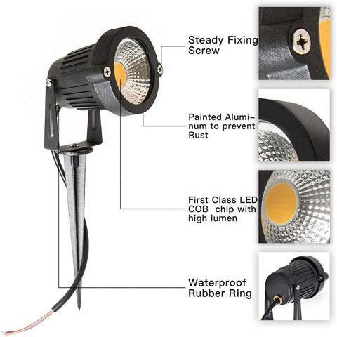 [WS] LAMPU TAMAN TANCAP TEMPEL 5WATT/3WATT MODEL MATA DAN COB OUTDOOR WATERPROFF / SPOTLIGHT