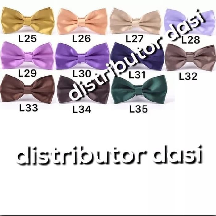 Distributor Dasi kupu polos silk satin premium dewasa anak ready stock