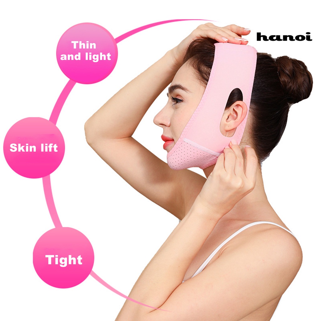 HQTM_Face Slimming Band V Shaped Breathable Soft Facial Tighten Skin Lifting Band for Female