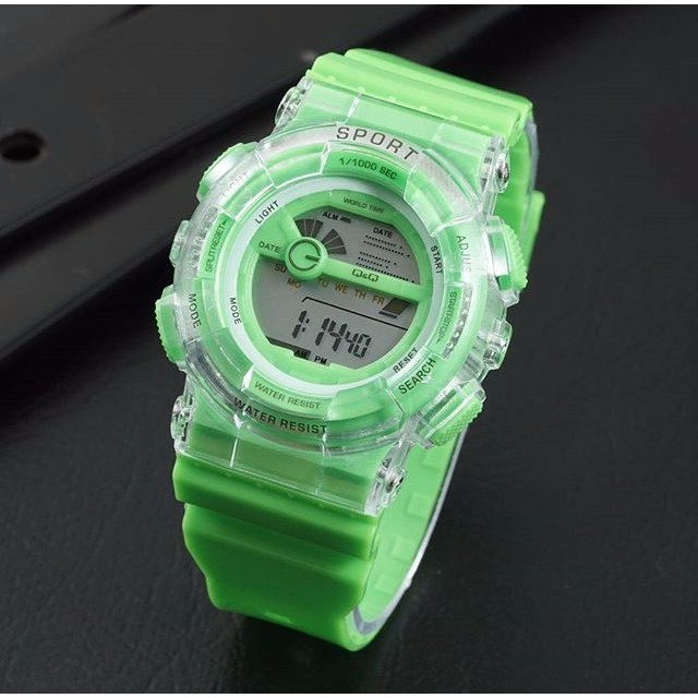 Jam Tangan QQ Wanita | Jam Tangan Wanita / Cewek QQ Sport Ladies Rubber Green B_SWH
