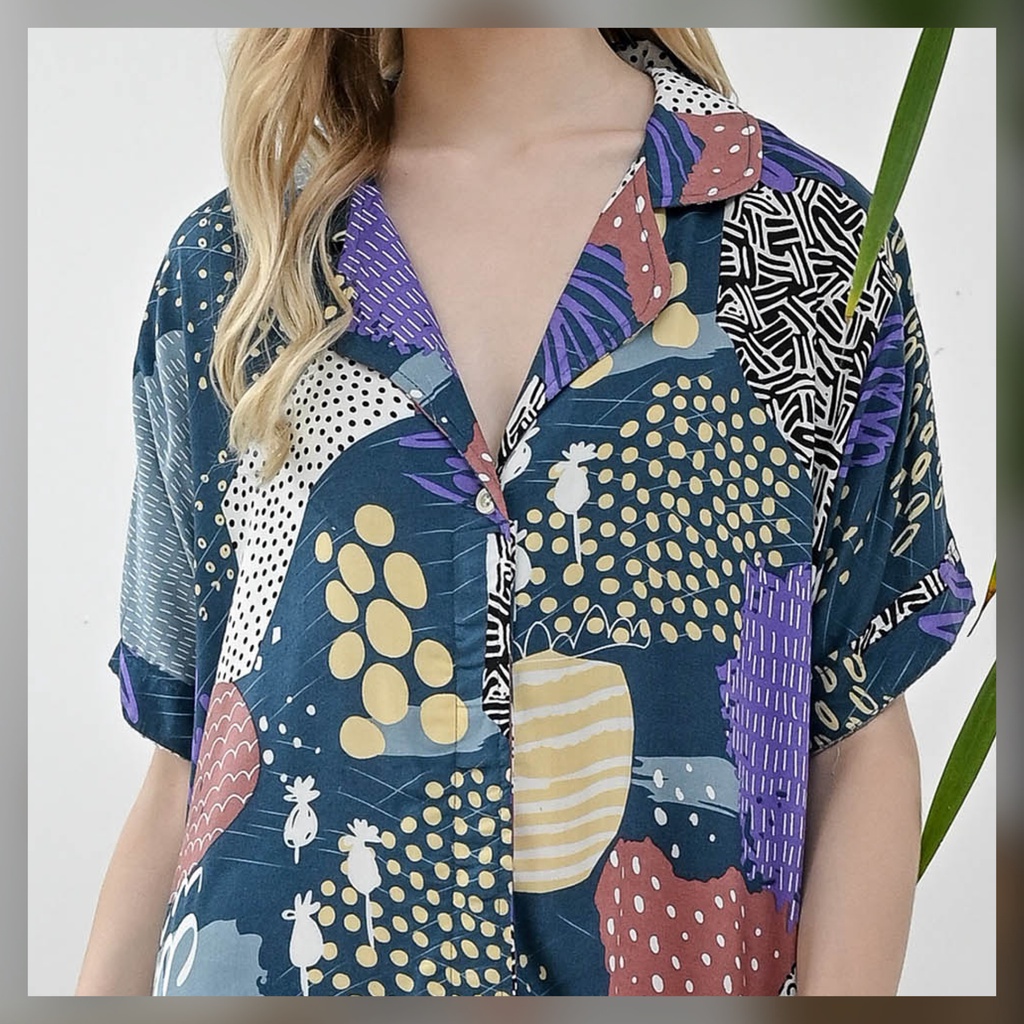 Yoko Nightdress - Sleepwear Daster-Ocean