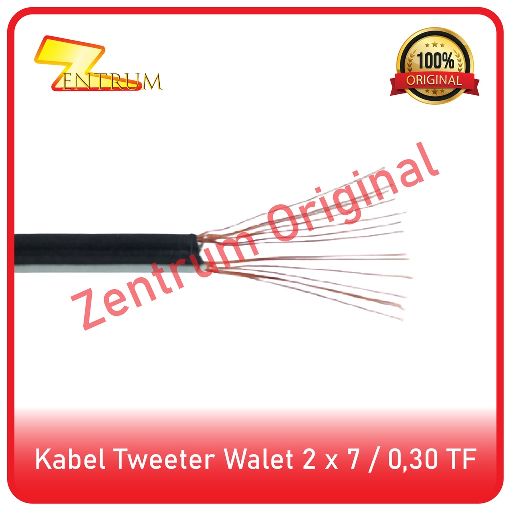 Kabel Tweeter Walet Hitam Putih 2 x 7 / 0.30 TF (100 Meter)