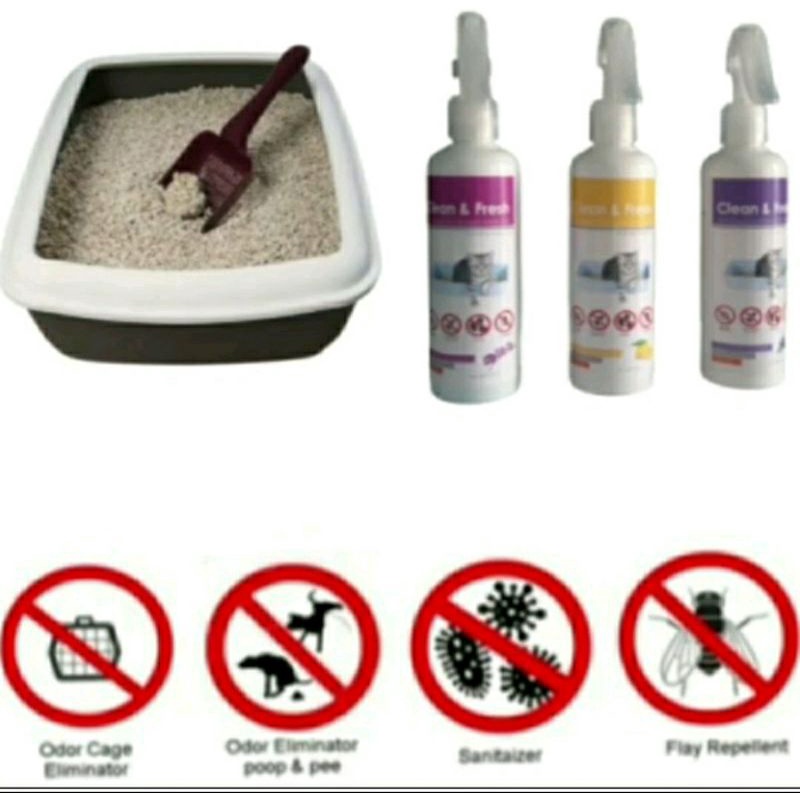 CLEAN &amp; FRESH DESINFECTANT KANDANG 250ML ORIGINAL / PENGHILANG BAU KANDANG / PENGHILANG BAU KENCING