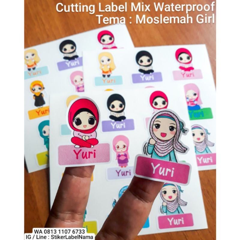 

MOSLEMAH GIRL ~ CUTTING LABEL MIX WATERPROOF / STIKER LABEL NAMA / STIKER NAMA WATERPROOF / CUTTING STIKER