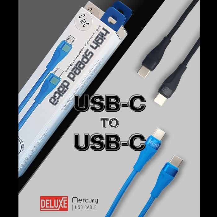 Kabel Data USB C TO C Fast Charging 5A Fast Data Cable DELUXE Mercury