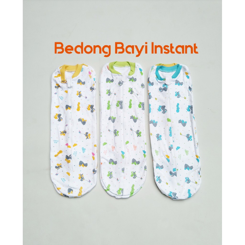 Bedong Bayi Instan Katun Halus Praktis Resleting Bedong Tebal