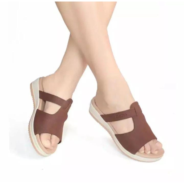 rizkiana olshop - sandal wedges terbaru wanita / sandal kekinian / sandal selop wanita