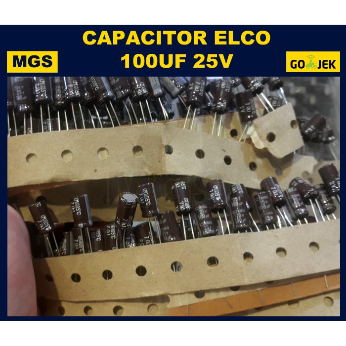 100Pcs Capacitor Elco 100uF 25V