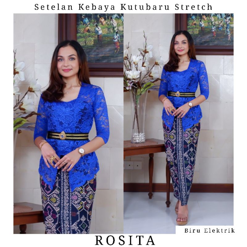 Setelan Kebaya Kutubaru Brokat Katun Stretch Rosita