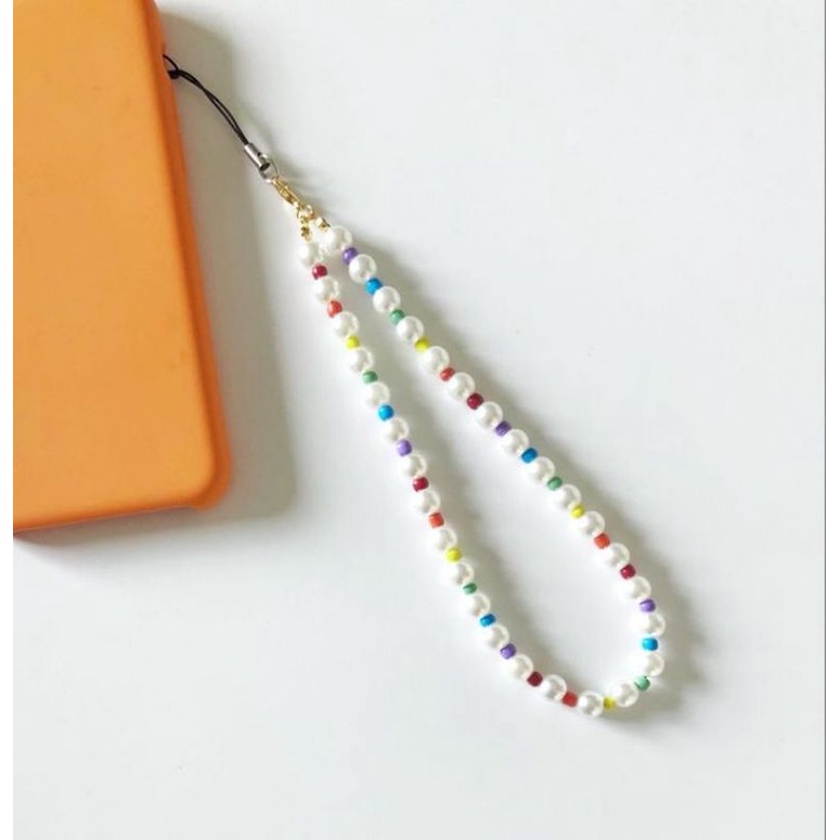 strap handphone gantungan handphone beads mutiara