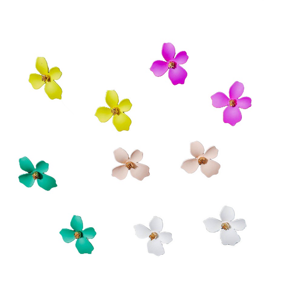 Anting Bunga Permen Warna Manis / Statement Earrings Candy Color Flower Sweet Ear Studs -PD