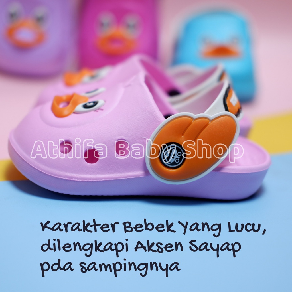 Sepatu Sandal Anak Perempuan Bayi Balita Usia 6 7 8 9 10 11 Bulan 1 2 3 Tahun Karakter Bebek Sendal Gunung Baby Karet Cewek Spatu Sandal Prewalker Spon Phylon Ringan -Balacca 034b-