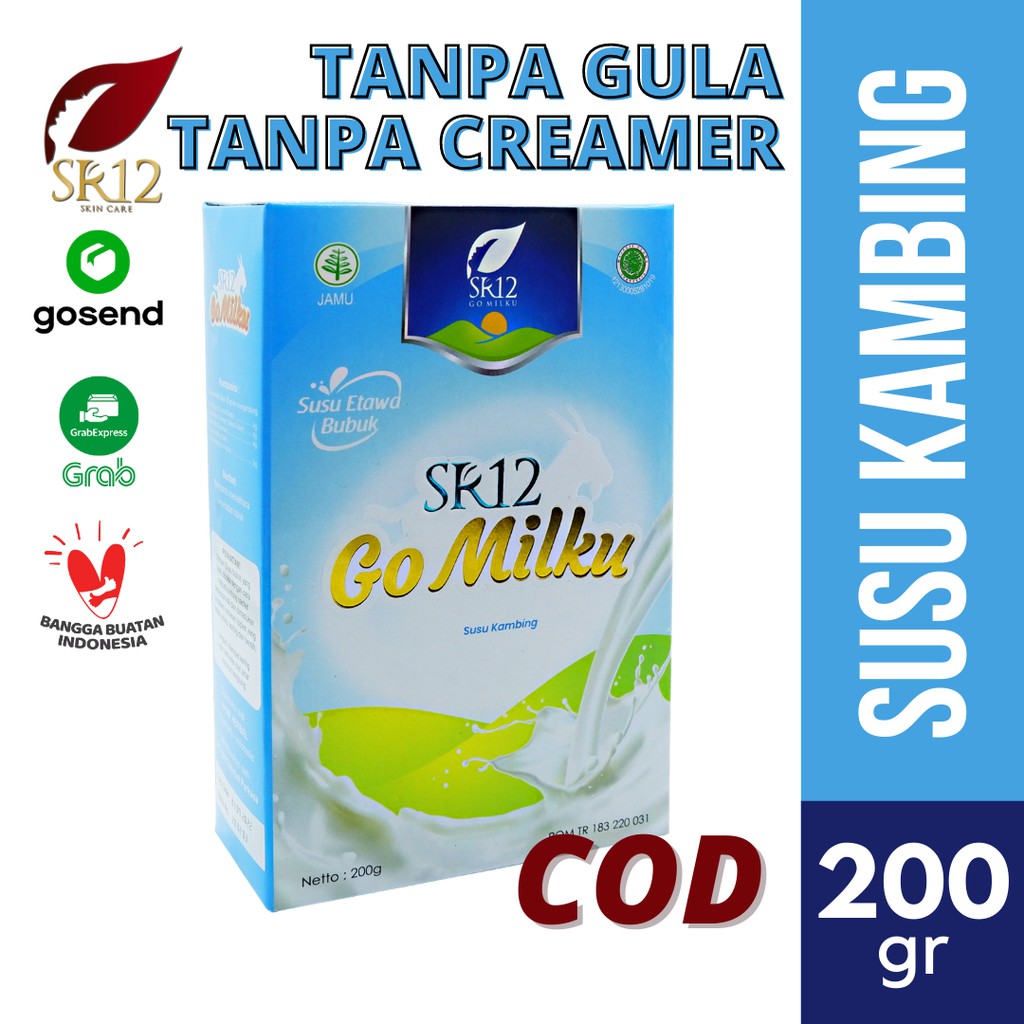 

[TANPA GULA] Susu Kambing Etawa Bubuk GOMILKU SR12 GO MILKU BPOM Plus Madu Daun Kelor Ikan Gabus