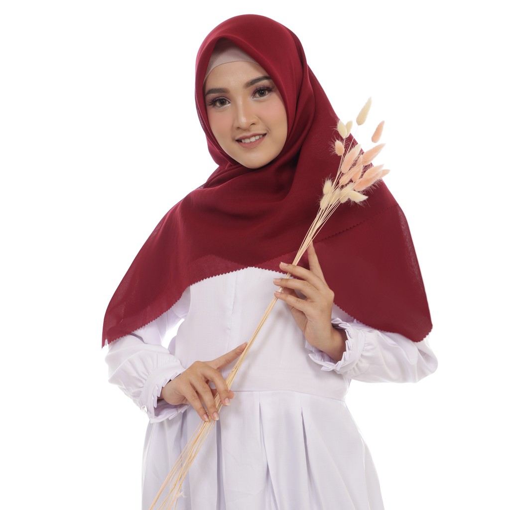 Voal Waterproof Hijab Anti Air Jilbab  Segi Empat Lasercut 