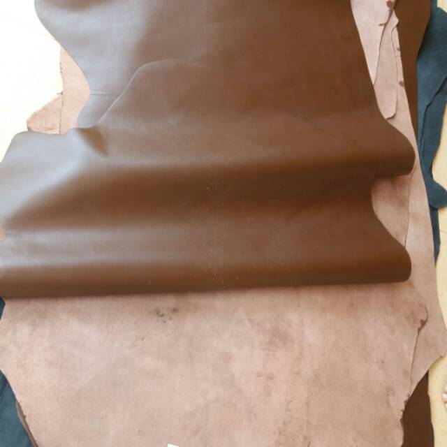 

Kulit sapi lembaran fullgrained warna coklat custom order