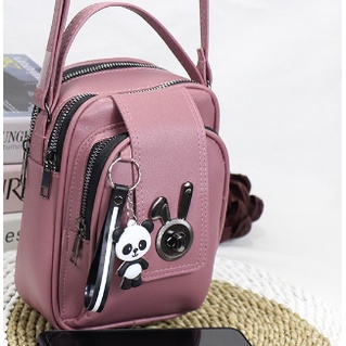 A-ZAHRA 1009 TAS  MOTIF  KANCING RABBIT / TAS BAHU HP / TAS SLEMPANG  3 RUANG / TAS WANITA FREE GANTUNGAN