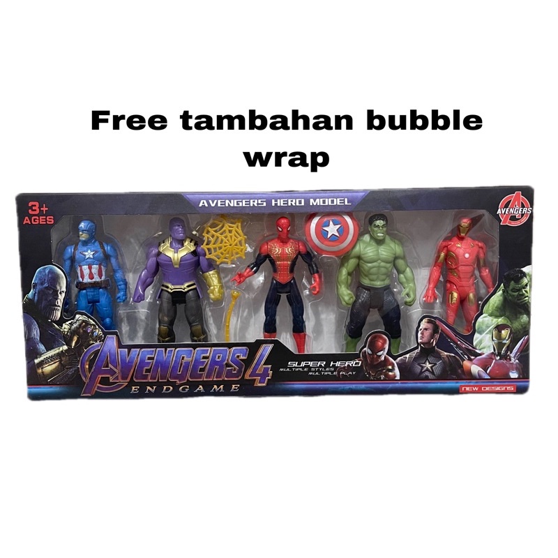 Mainan anak robot superhero avengers isi 5pcs 2010B ada lampu