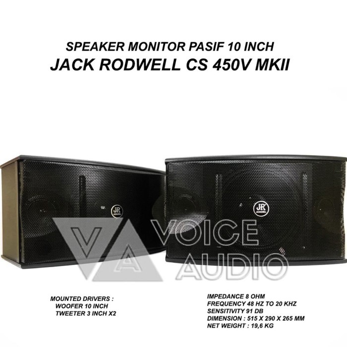 Stereo Speaker Monitor Pasif JACK RODWELL Karaoke Kafe 10 inch Woofer